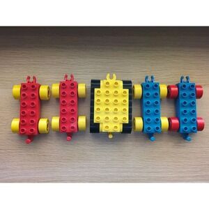 Lego Duplo Lot Cars Train Tank Base Vehicle Toy Parts Vintage Lot Of 5 Pieces